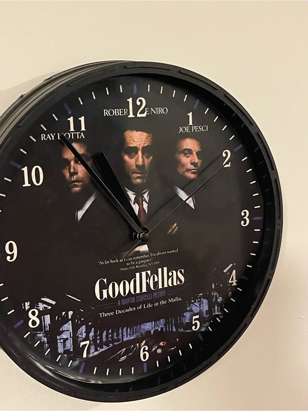 Movie-Themed Wall Clock - Black